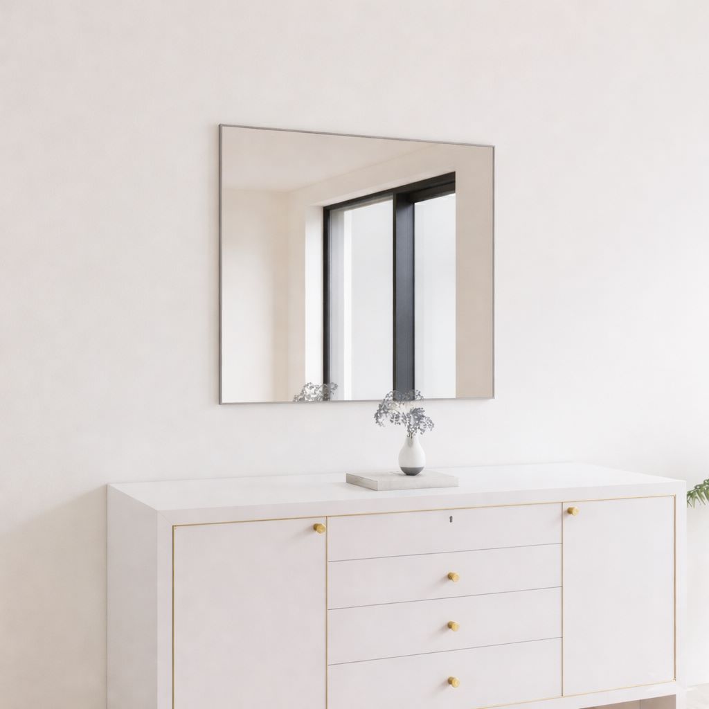 Aitta-peili hopeisella kehyksellä (100x100 cm)