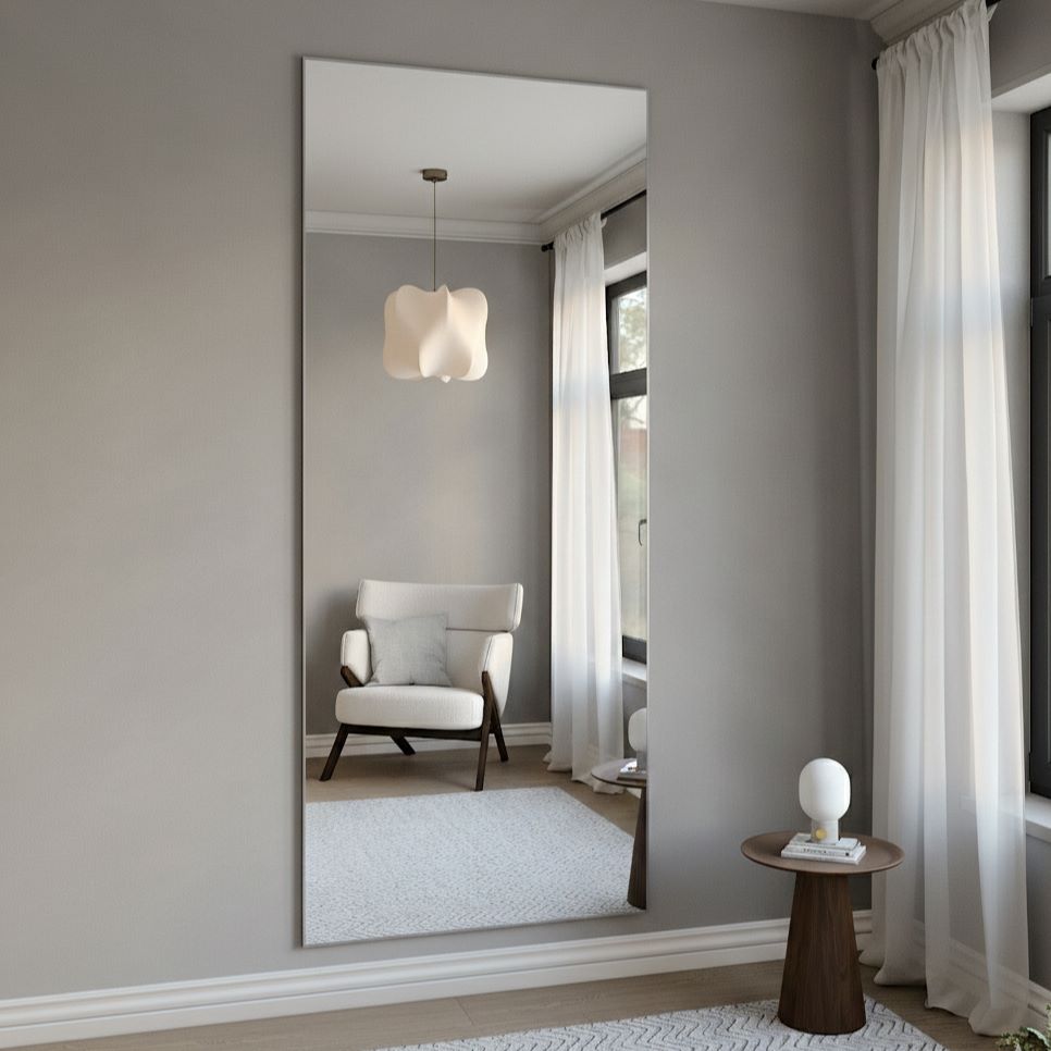 Aitta-peili hopeisella kehyksellä (100x220 cm)