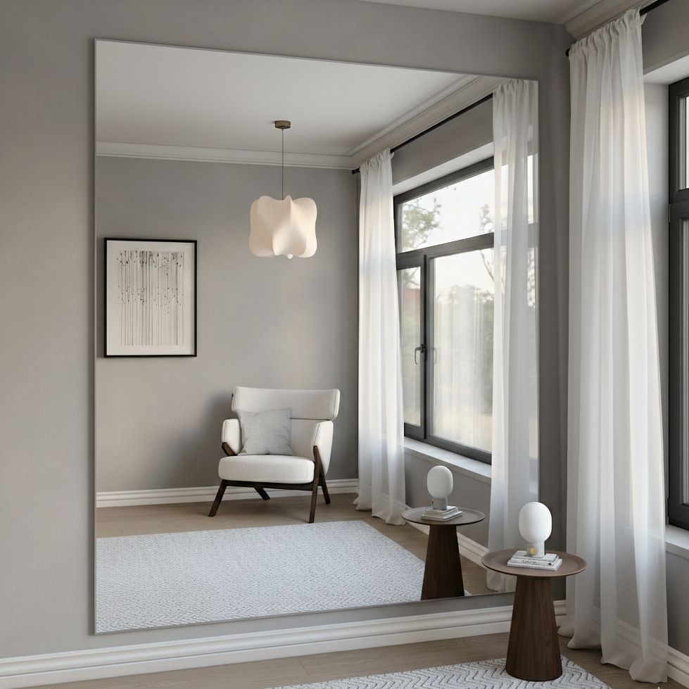 Aitta-jättipeili hopeisella kehyksellä (200x215 cm)