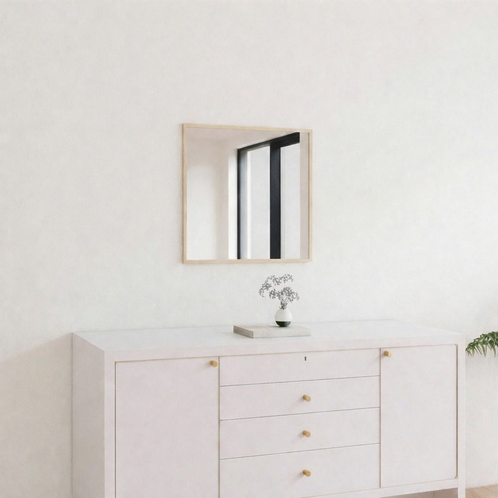 Aitta-peili koivukehyksellä (40x40 cm)