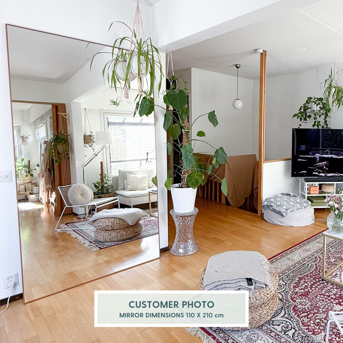 Aitta-peili kuparikehyksellä (100x100cm)