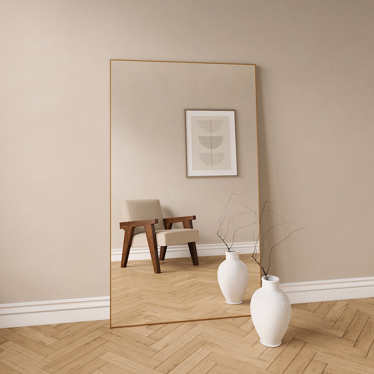 Slimline - Ganzkörperspiegel Mit Kupferrahmen (100x170cm)