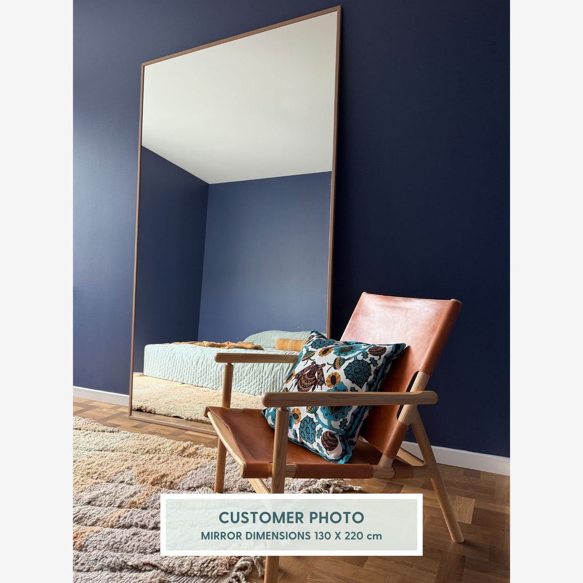 Aitta-peili leppäkehyksellä (50x50cm)