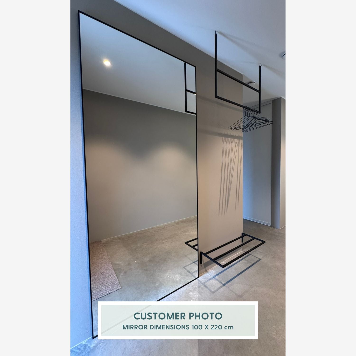 Aitta-peili mustalla kehyksellä (100x220 cm)