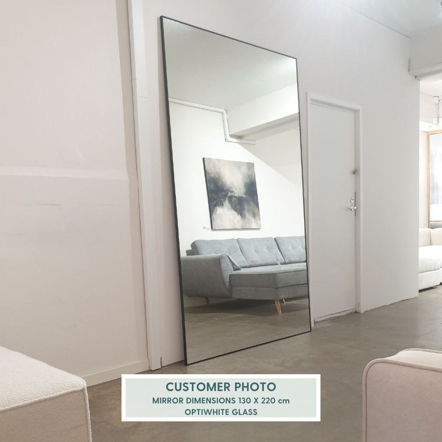 Aitta-peili mustalla kehyksellä (100x220 cm)