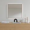 Slimline LED-spegel med bronsram (50x50 cm)