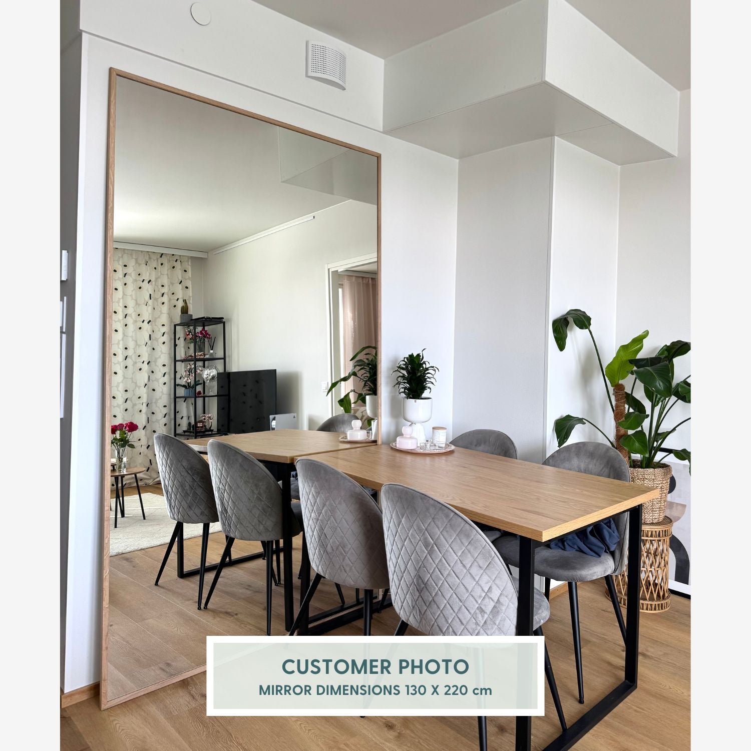 Aitta-peili tammikehyksellä (130x220cm)