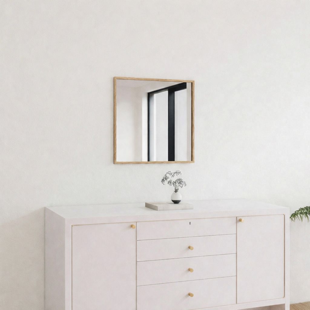 Aitta-peili tammikehyksellä (40x40 cm)