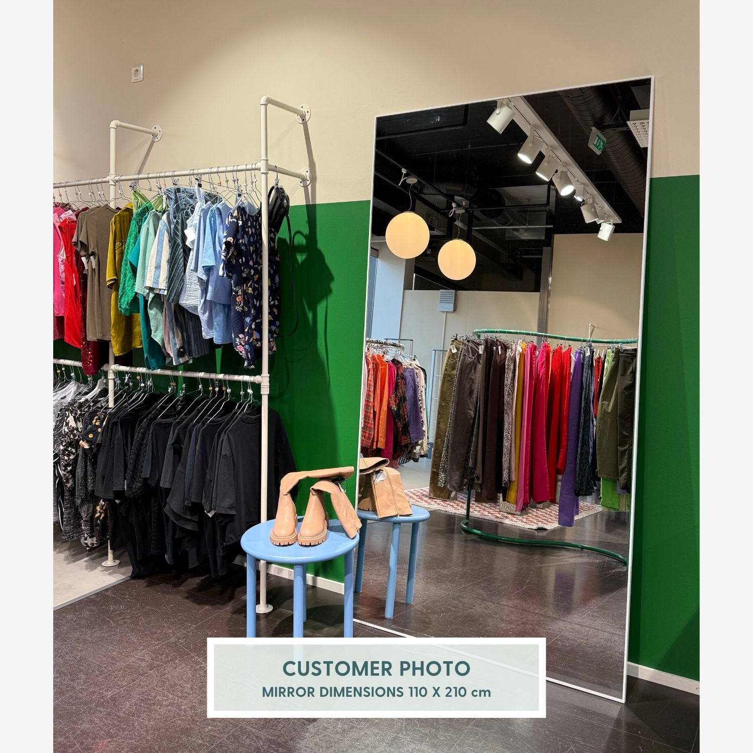 Aitta-peili valkoisella kehyksellä (100x220 cm)