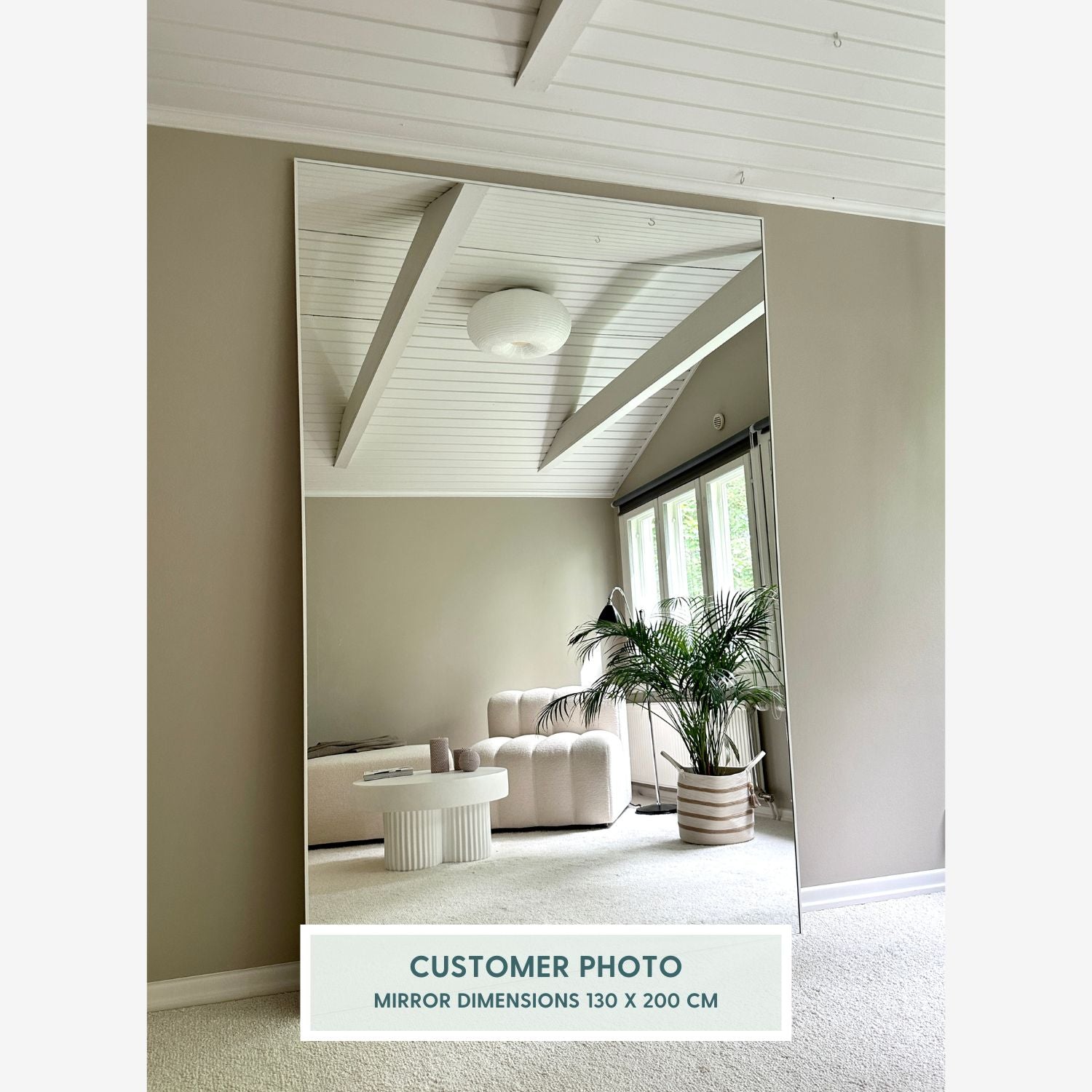 Aitta-peili valkoisella kehyksellä (100x100cm)