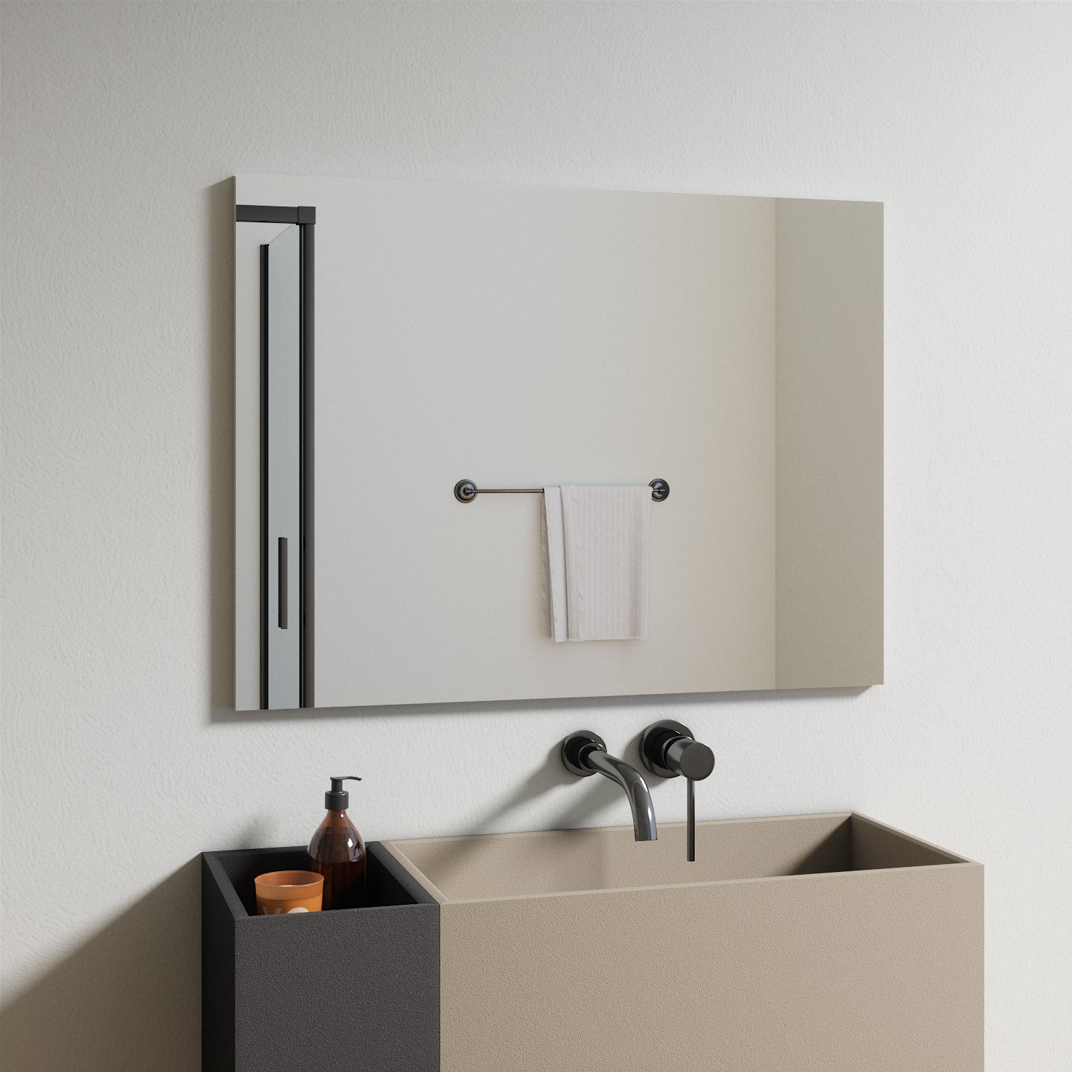 Kehyksetön neliskulmainen peili (80x60cm)