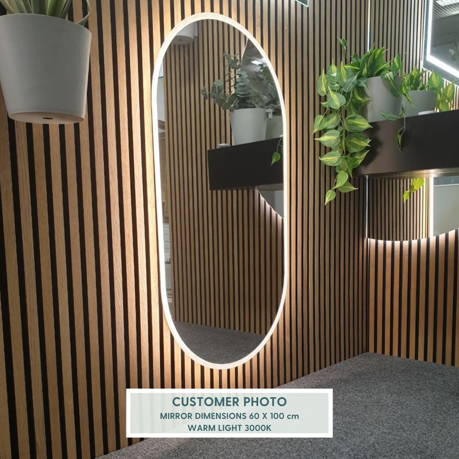 Full Lux ovaali valopeili (60x100cm)