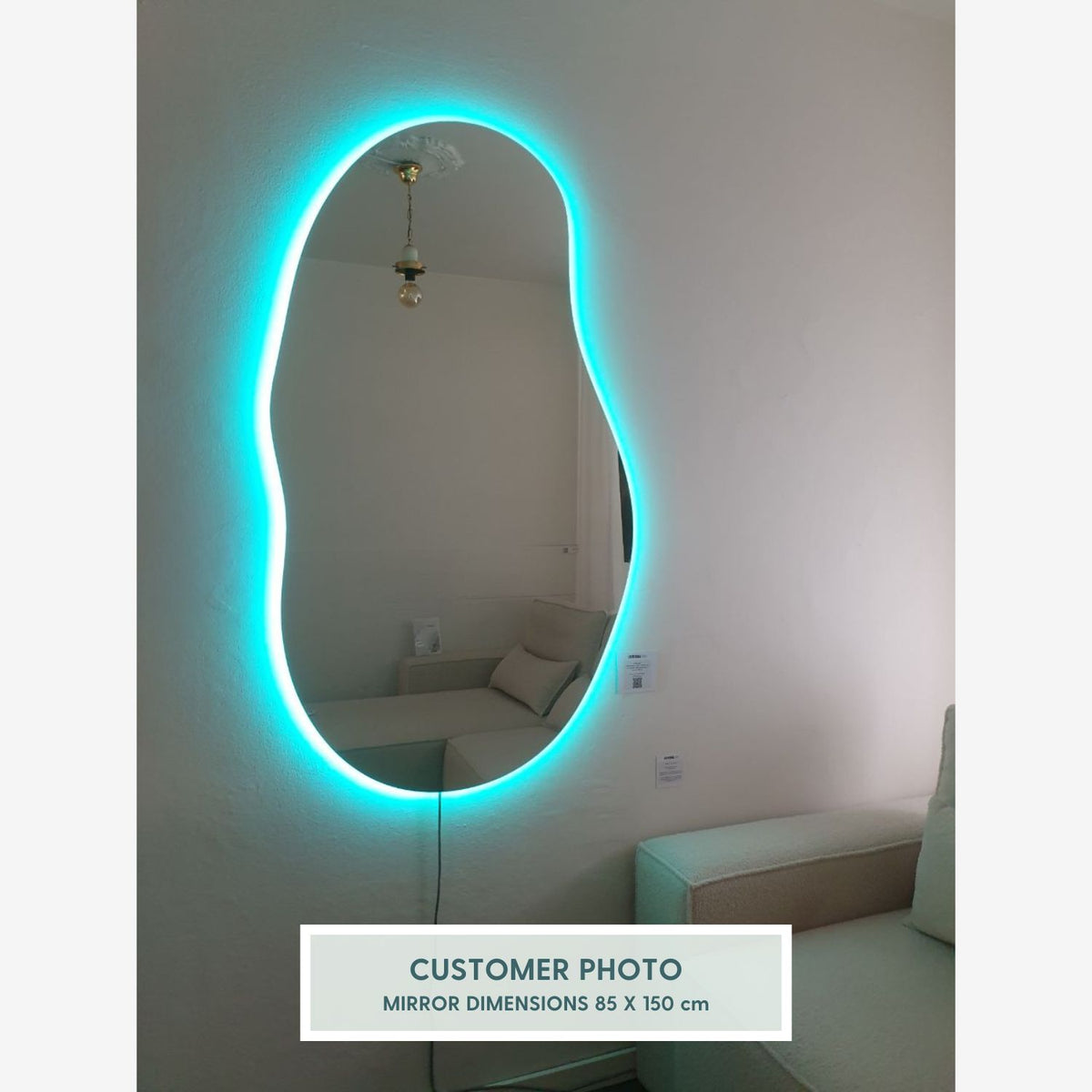 Sand Mirror with colour-changing backlighting