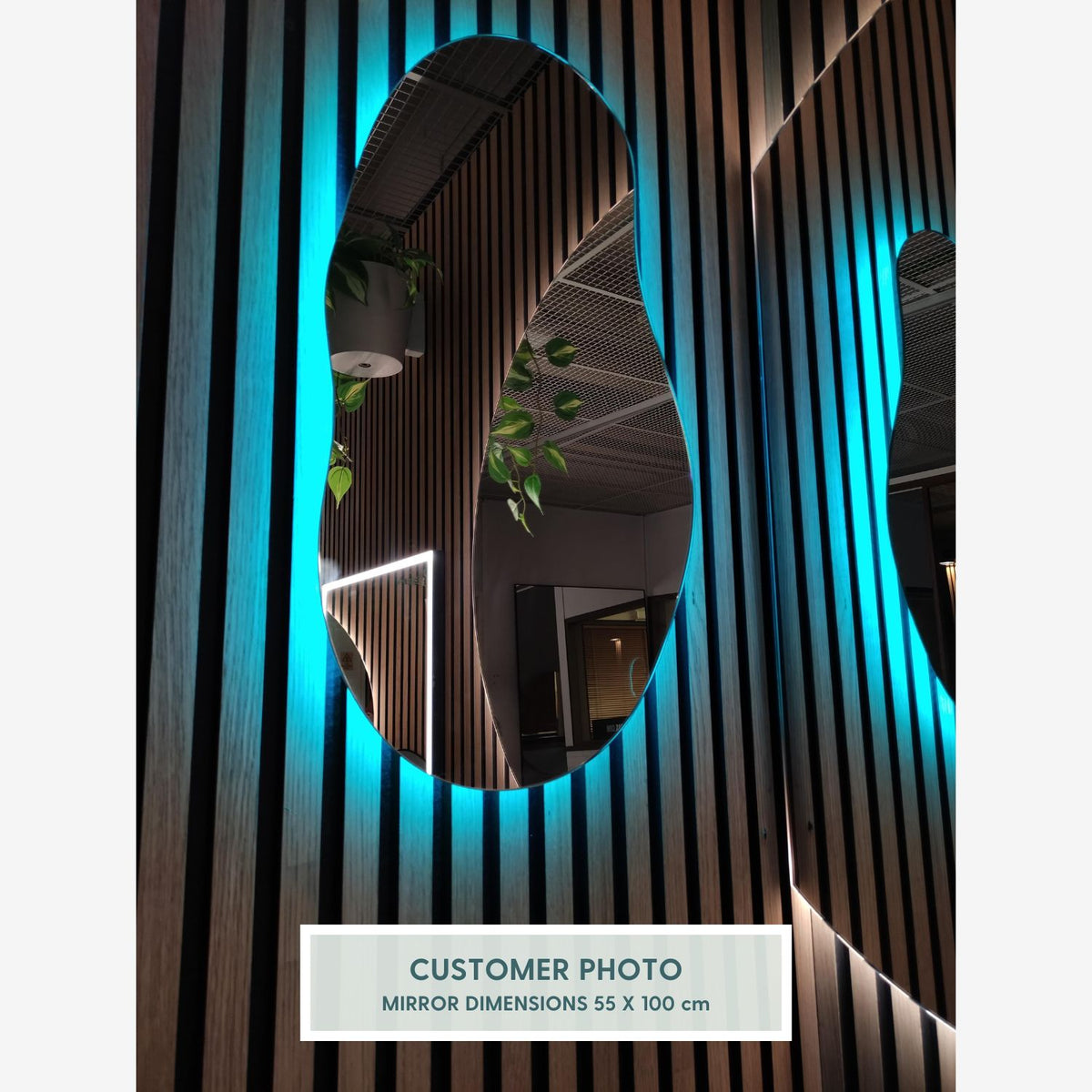 Oval Mirror with colour-changing backlighting