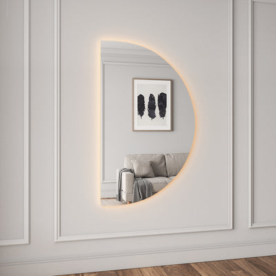 Half Moon Mirror with LED Lights (96x160 cm)