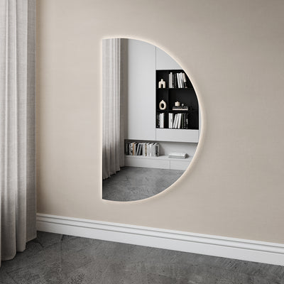 Half Moon Mirror with LED Lights (84x140 cm)
