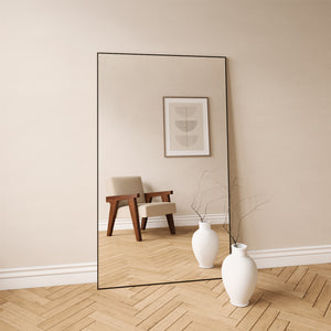 Aitta - Slimline Full Lenght Mirror With Black Frame (100x170cm)