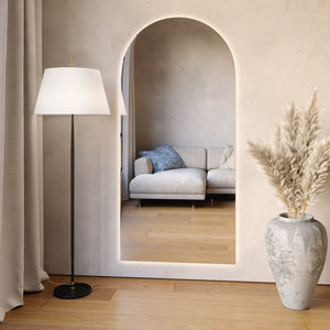 Kaari - Modern Arch Mirror With LED-Lights (90x190cm)