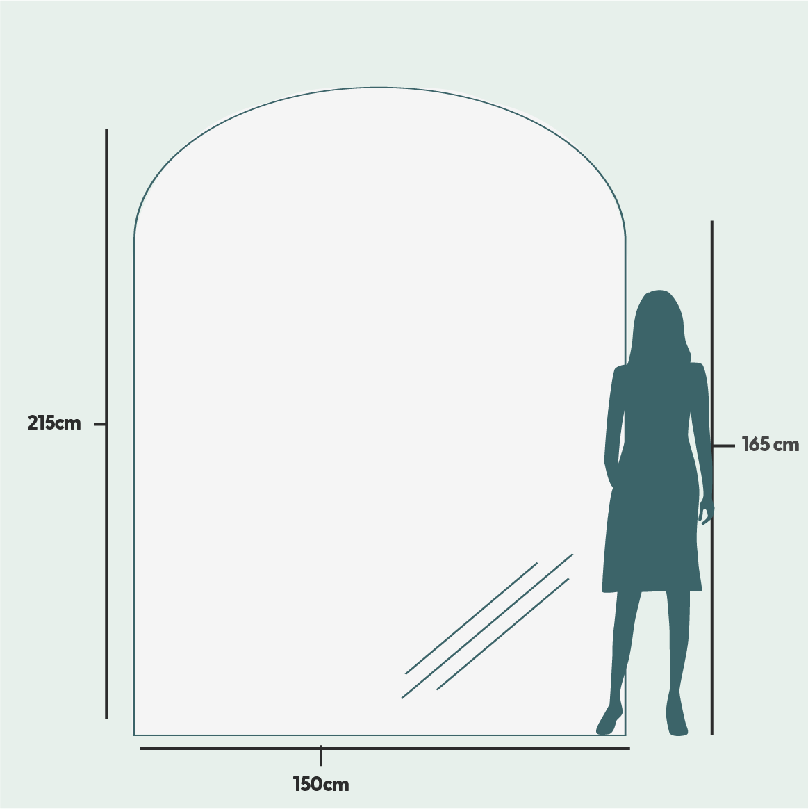 Kaari-jättipeili (150x215 cm)