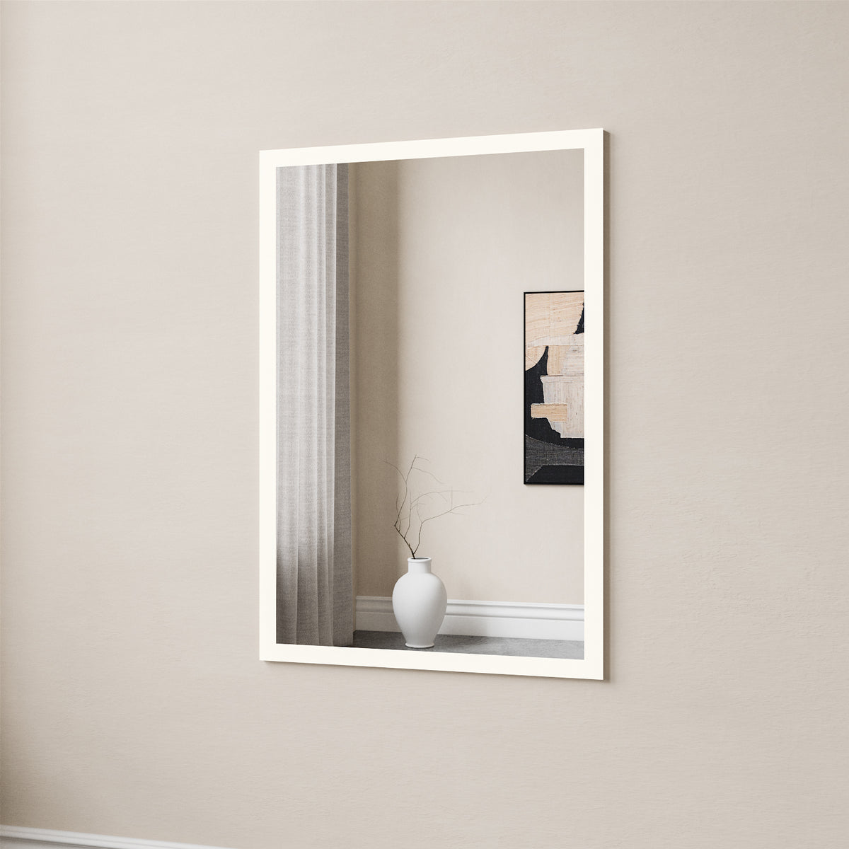 White Full Lux Mirror With Lights (60x90cm)