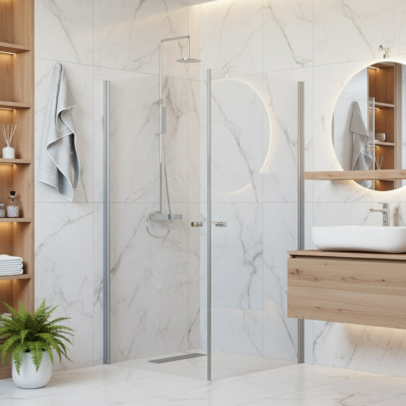 Lampi - suihkunurkka kahdella ovella