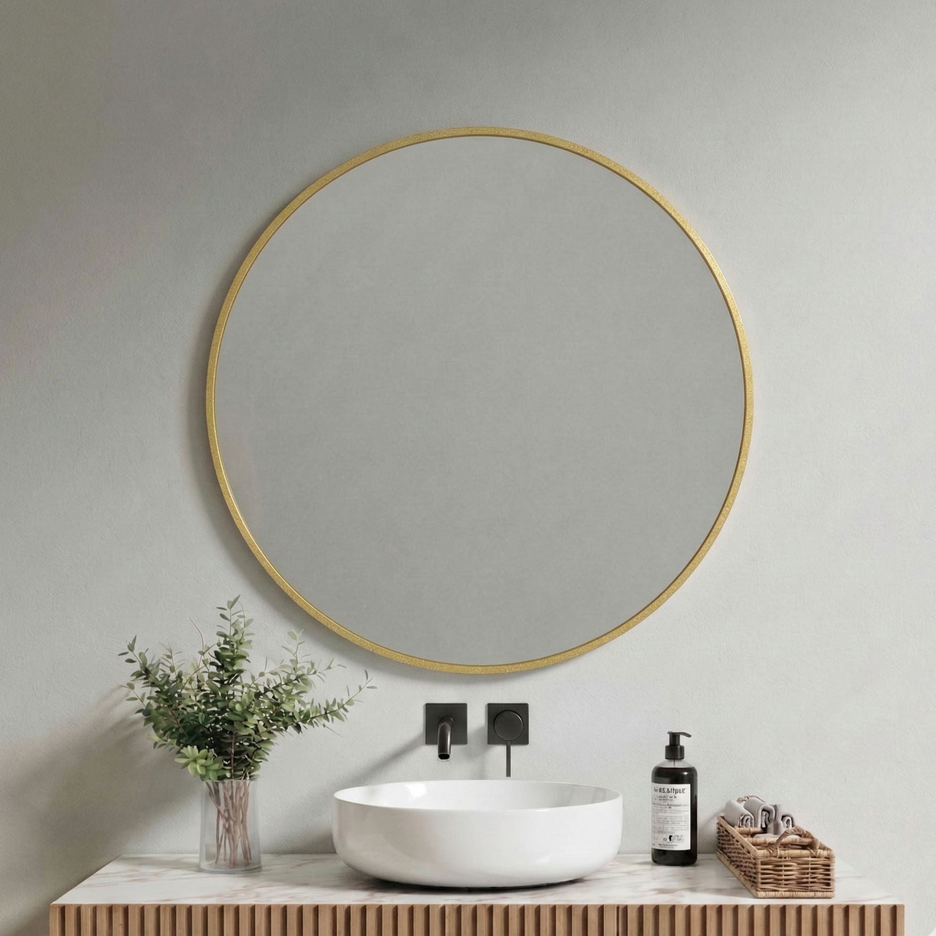 Lato - Pyöreä peili alumiinikehyksellä