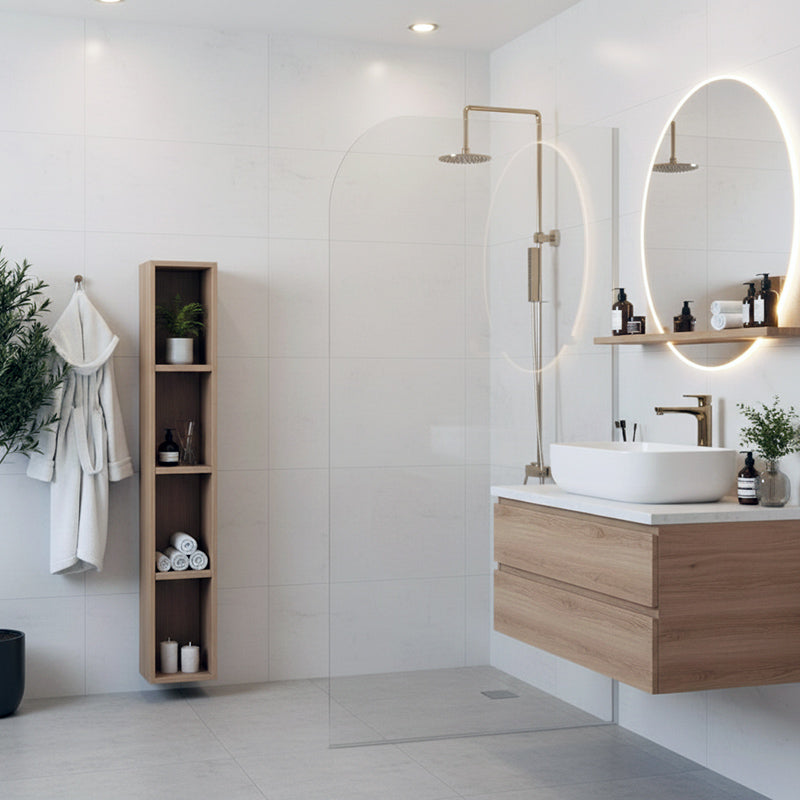 Luoto - Kiinteä suihkuseinä pyöristetyllä kulmalla