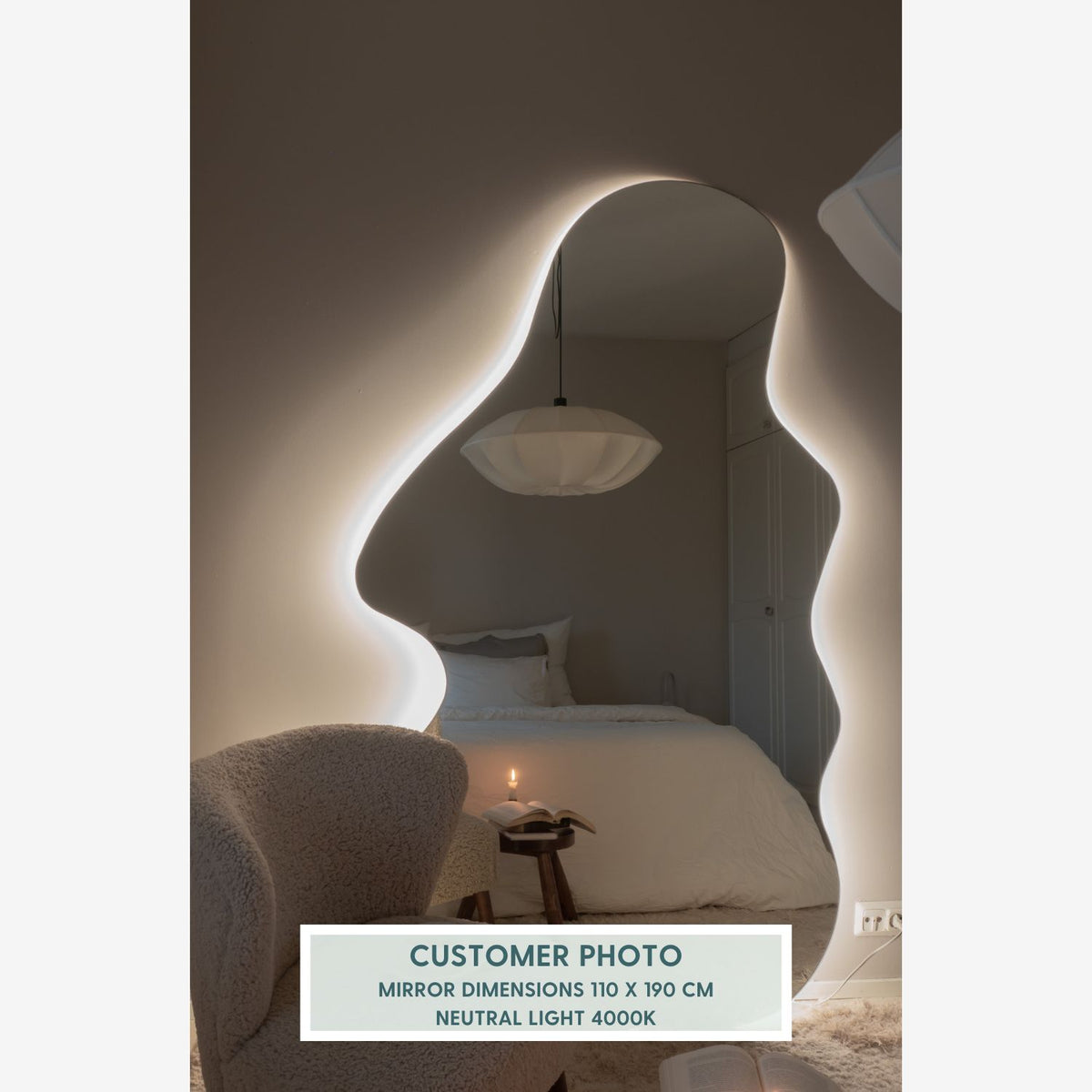 Majakka-peili taustavalaistuna (80x140cm)