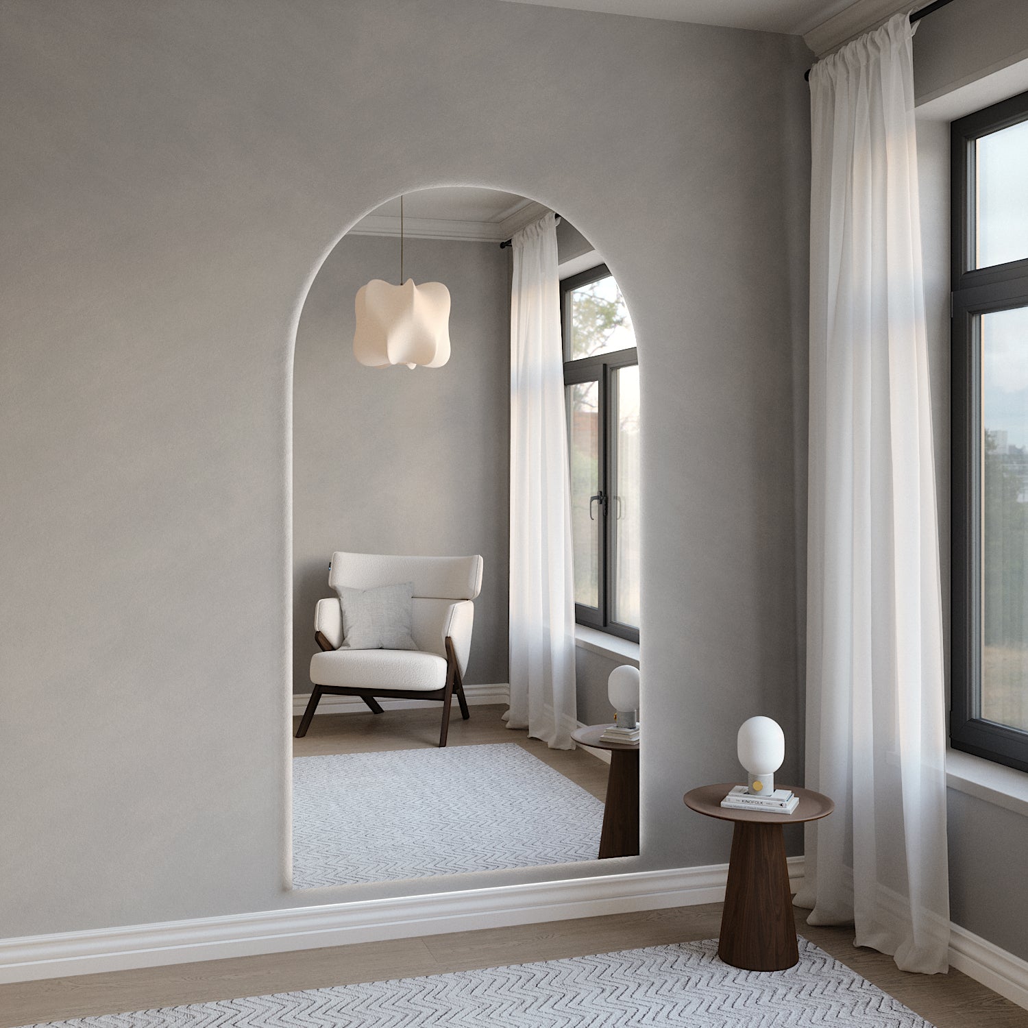 Kaari - Extra-Large Arch Mirror With LED-Lights (110x210cm)