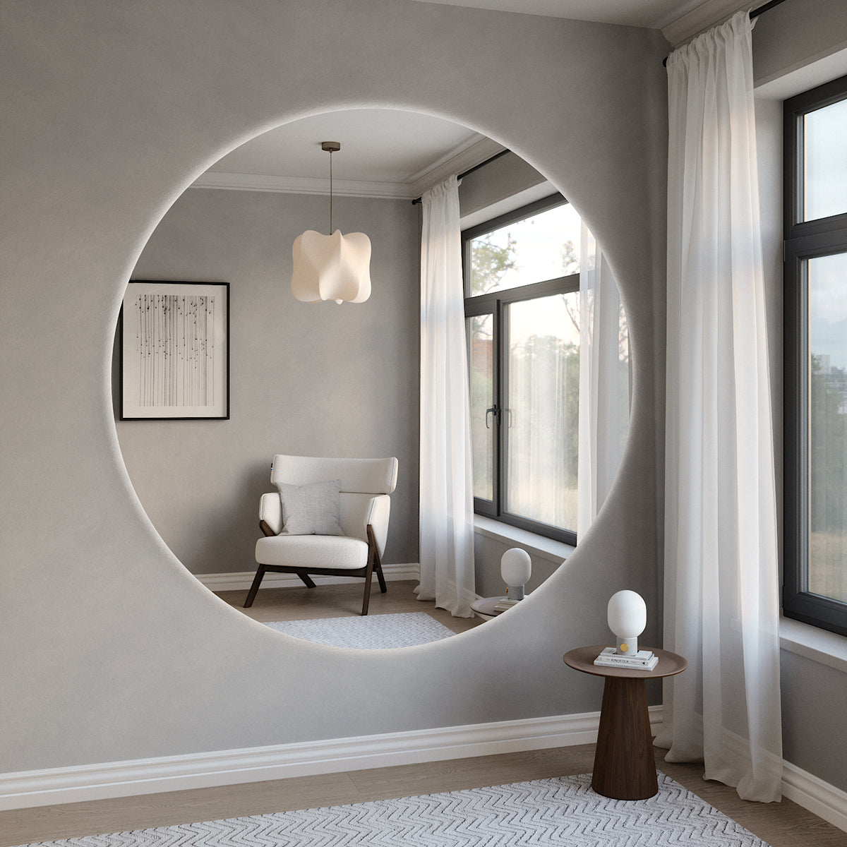 Jättivalopeili - pyöreä (200 cm)