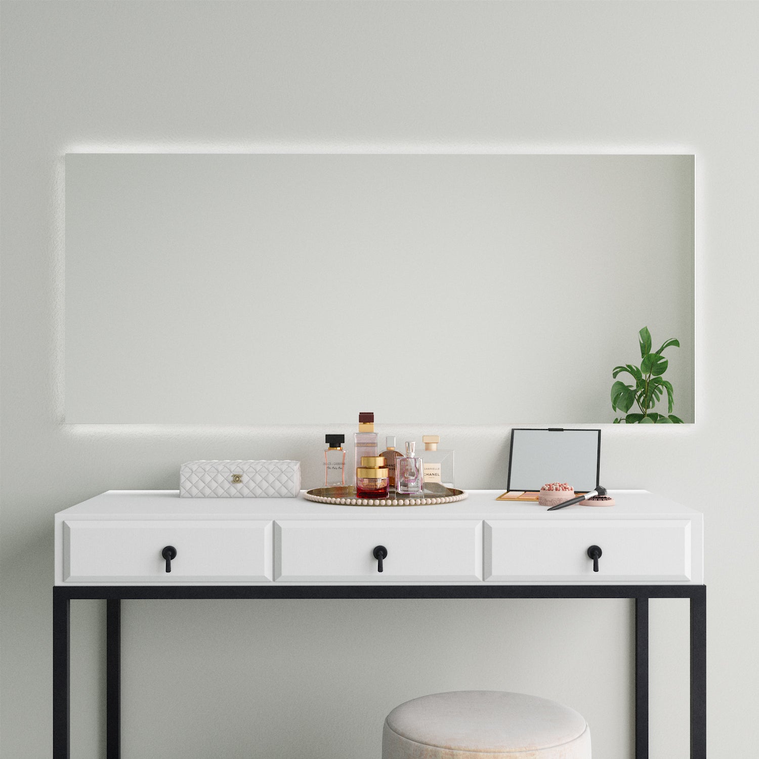 Rektangulär Spegel med Belysning (140x60cm)