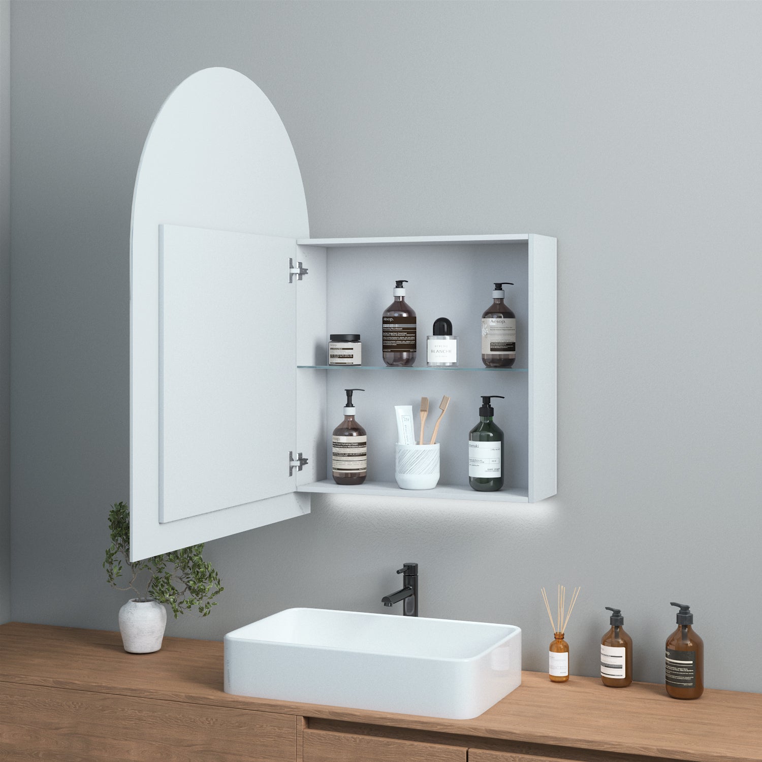 Peilikaappi Kaari-peilillä (60 cm)