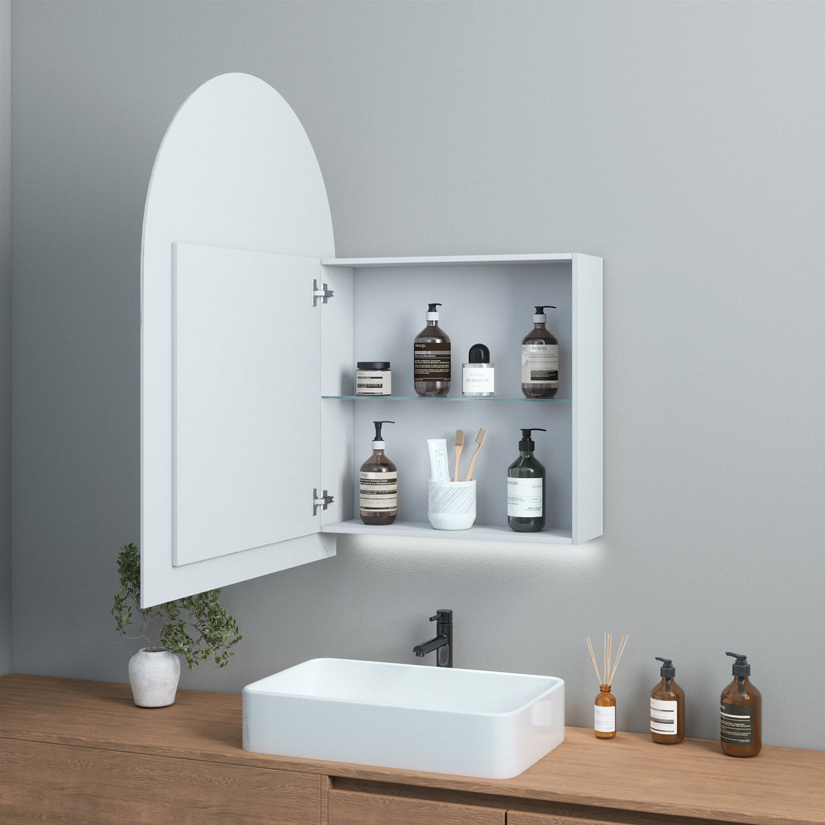 Peilikaappi Kaari-peilillä (60 cm)