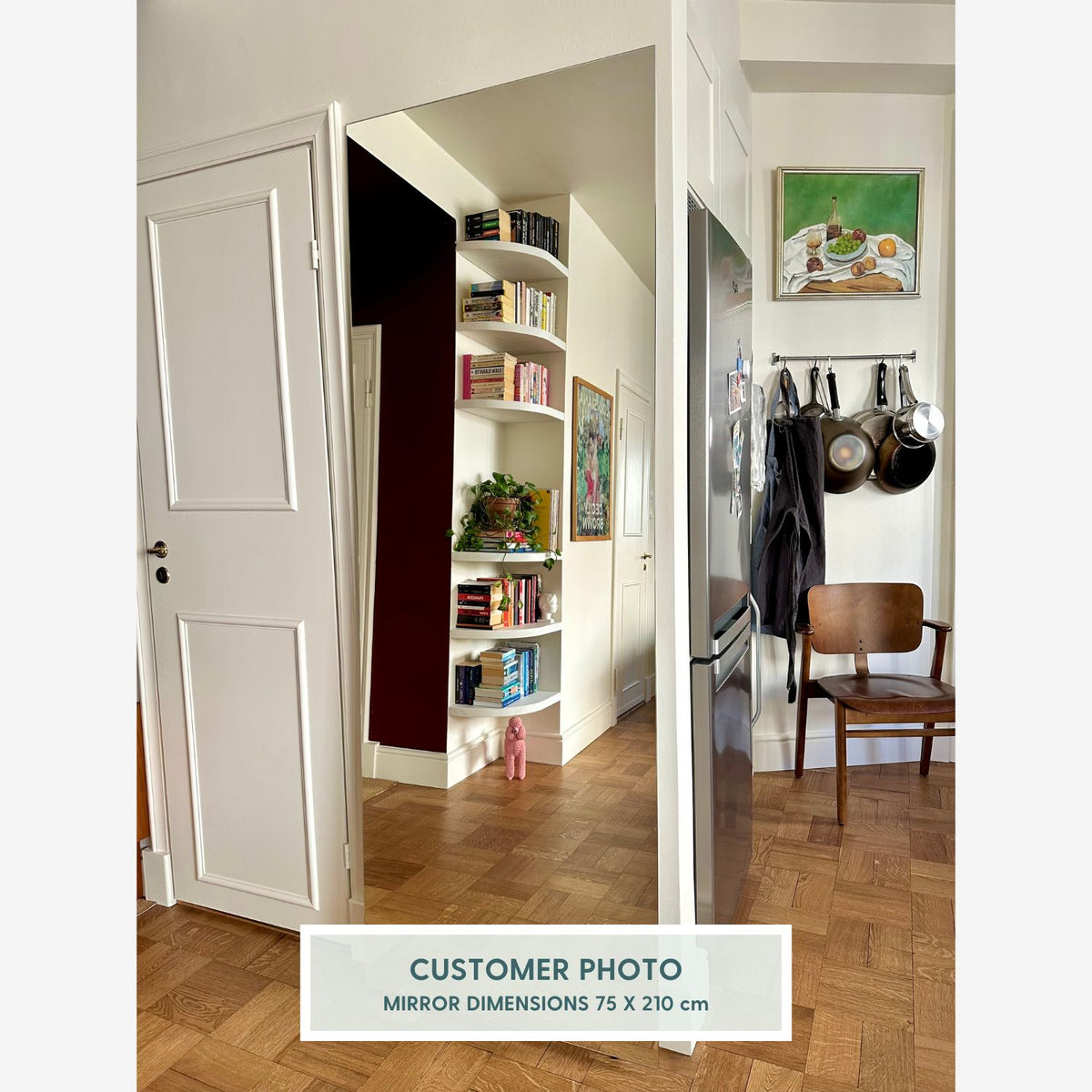 Kehyksetön neliskulmainen peili (140x100cm)