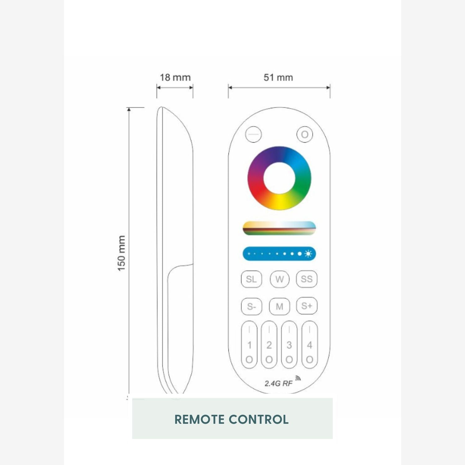 Pyöreä peili värivaloilla
