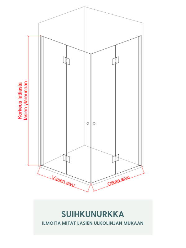 Kuohu - suihkunurkka taittuvilla ovilla