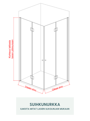 Kuohu - suihkunurkka taittuvilla ovilla