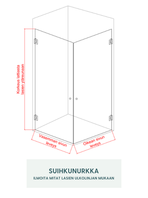 Lähde - suihkunurkka kahdella ovella