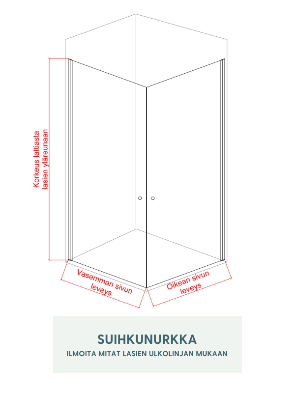 Lampi - suihkunurkka kahdella ovella