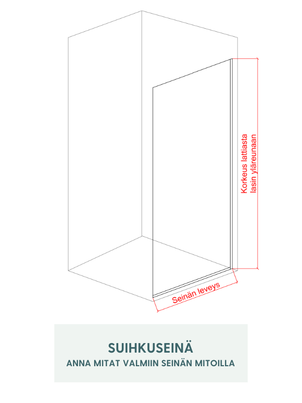 Kaari - kääntyvä tai kiinteä puolikaari suihkuseinä