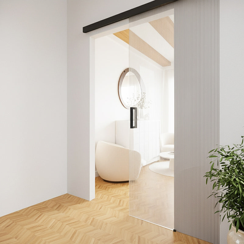 Valo Seinä – kehyksetön lasiliukuovi seinäkiinnityksellä