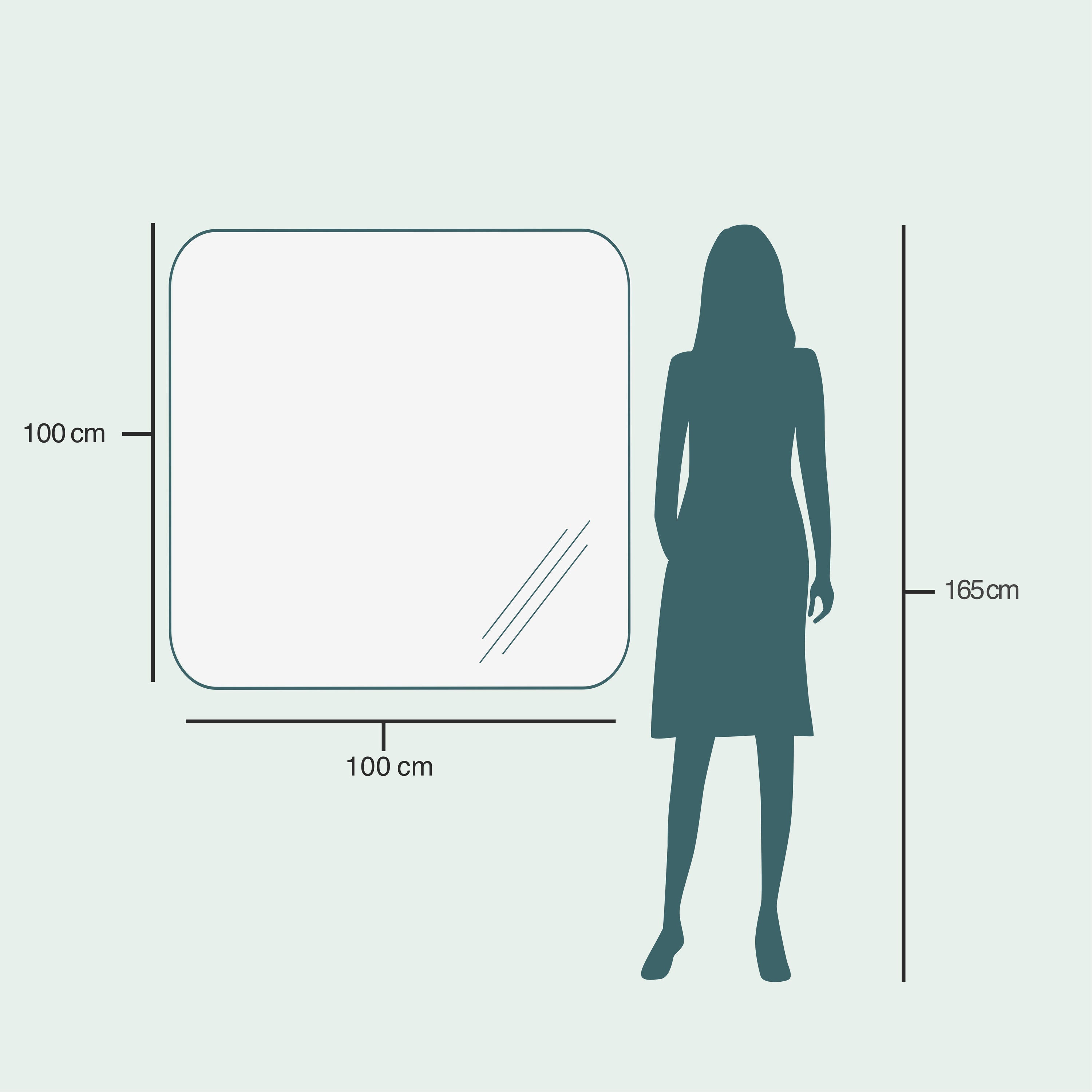 Aava-peili (100x100 cm)