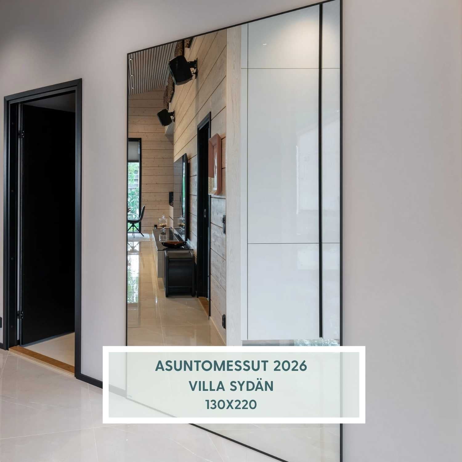 Slimline - Extra Large Full Length Mirror With Black Frame (130x220 cm)