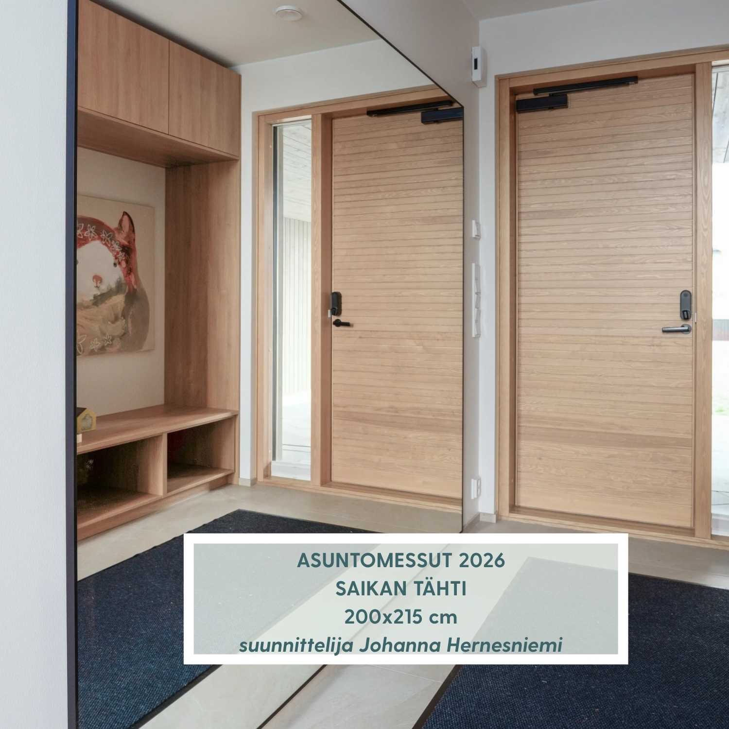 Giant Slimline Mirror with Black Frame (200x215 cm)