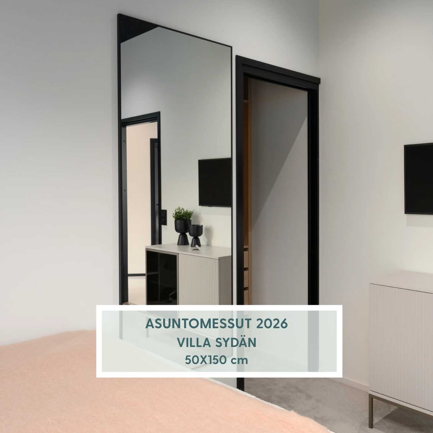 Slimline - Full Length Mirror With Black Frame (50x150 cm)