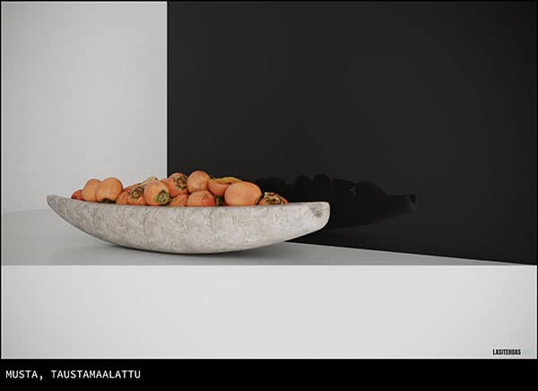 Musta, taustamaalattu