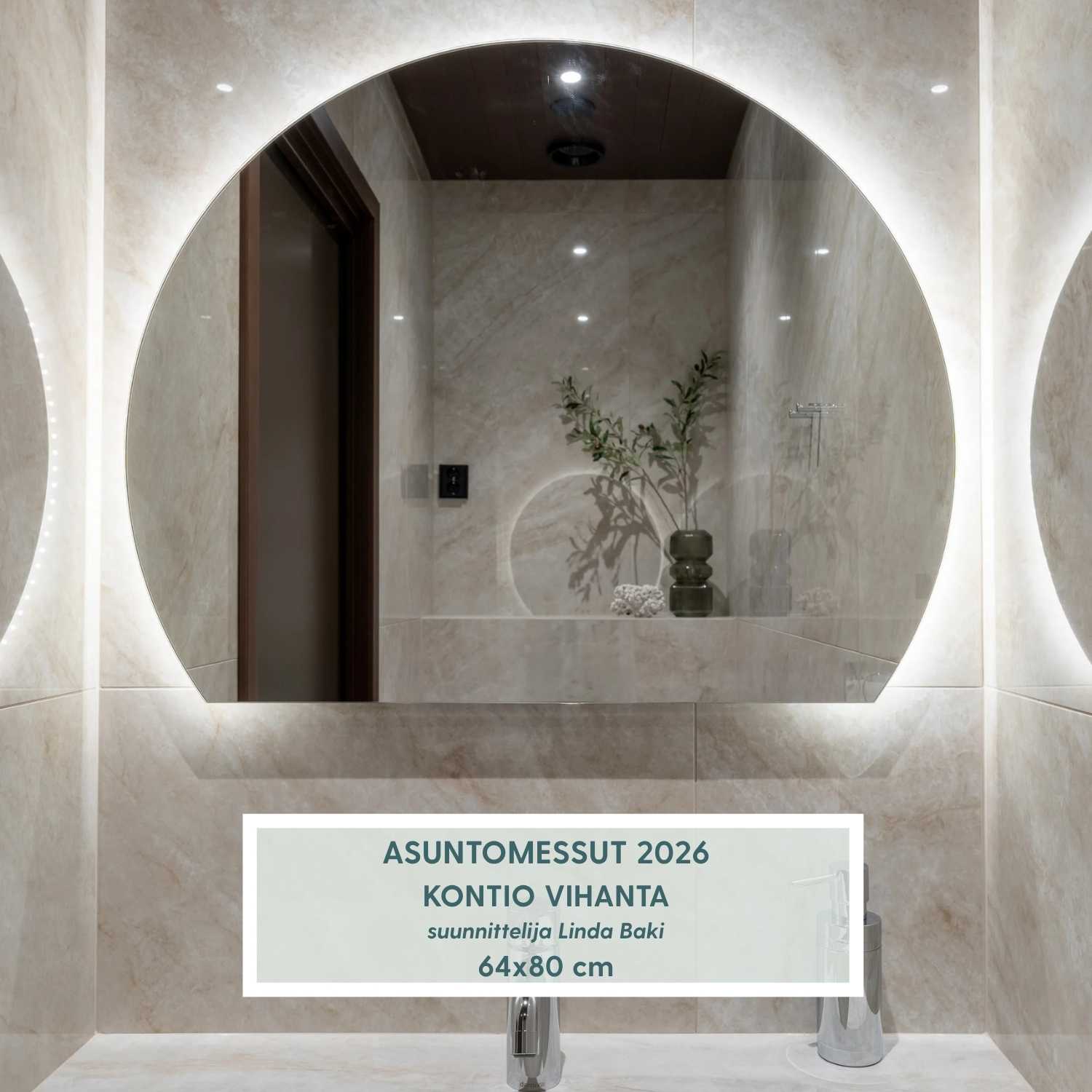 Half Circle LED Mirror (64x80 cm)