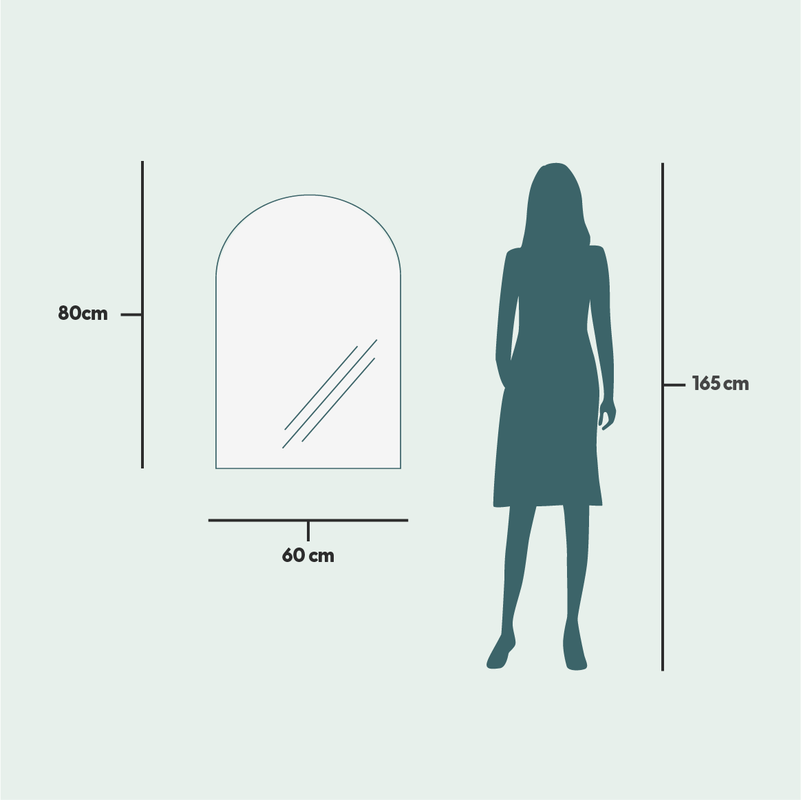 Peilikaappi Kaari-peilillä (60 cm)