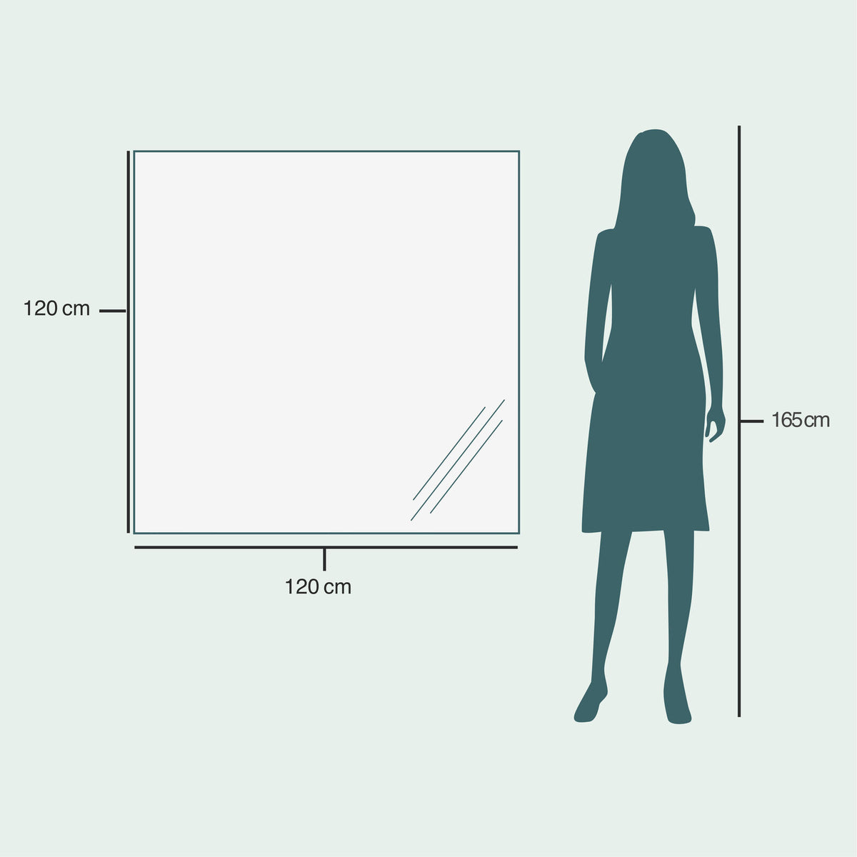 Rektangulär Spegel med Belysning (120x120 cm)