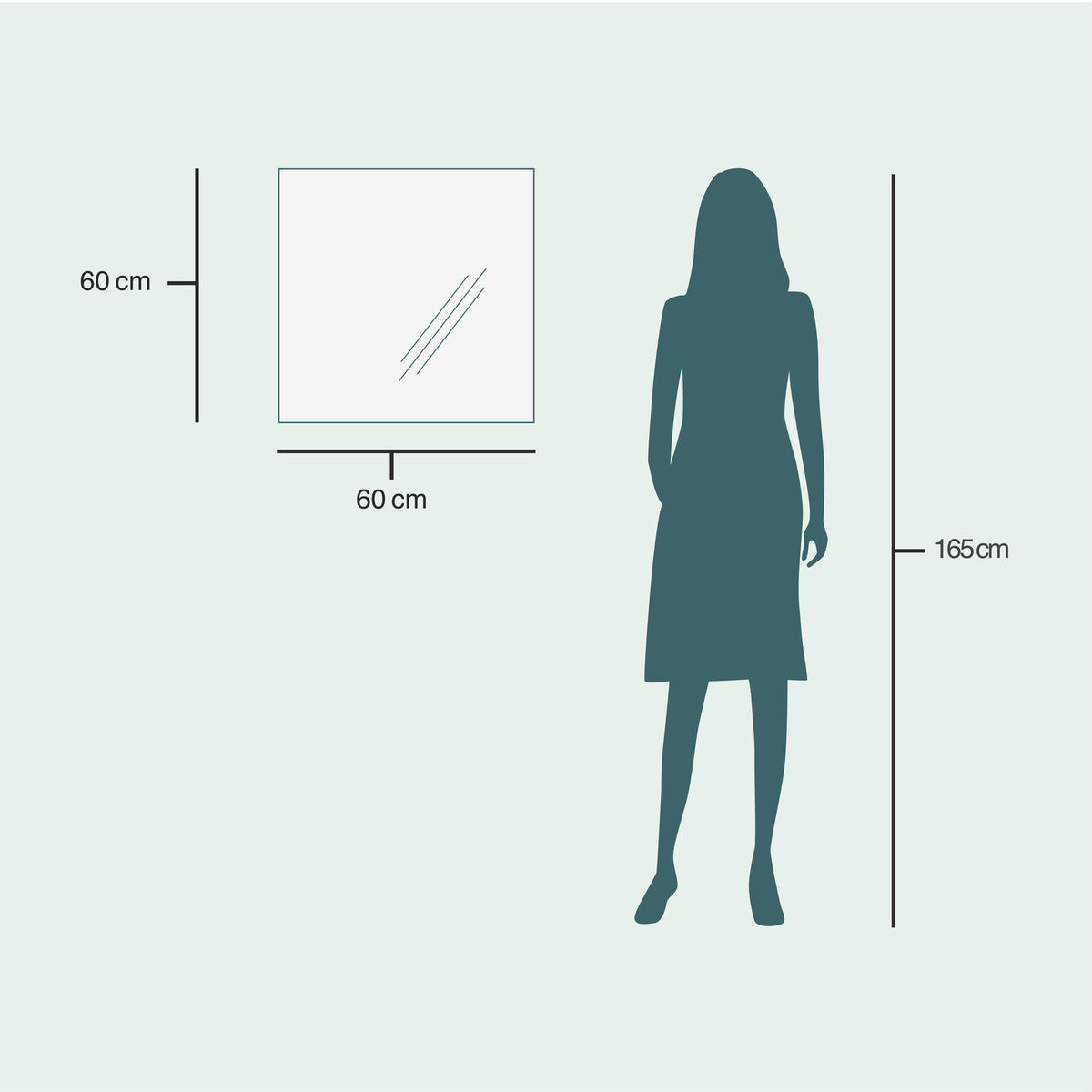 Valopeili – Neliskulmainen (60x60 cm)